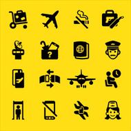 Airport Yellow Silhouette icons
