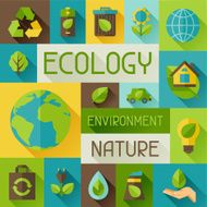Ecology background with environment icons