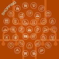 Vector Line Icons - Shopping