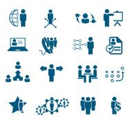 Dark blue business themed icons