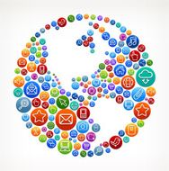 Globe on Social Networking & Internet Color Buttons