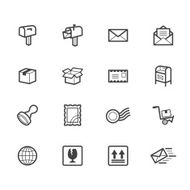 post element vector black icon set on white background