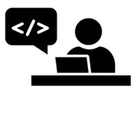 Software developer at workplace icon