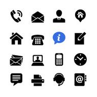 Web communication icon set contact us
