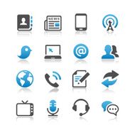 Illustrated communication and media icon set