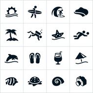 Black Beach Icons