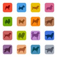 Colorful Dogs Icon Set