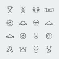 Vector awards mini icons set