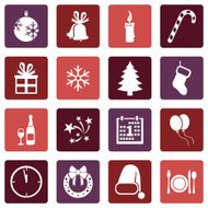 Vector Set of New Year and Christmas Icons