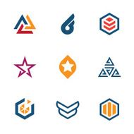 Modern geometric business logos