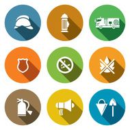 Fire Department Service flat icons set