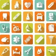 Set of medical icons in flat style