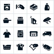 Black Laundromat Icons