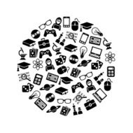 geek icons in circle