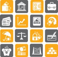 Silhouette Business finance and bank icons