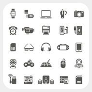Electronic and gadget icons set