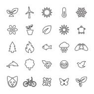 25 outline universal ecology icons