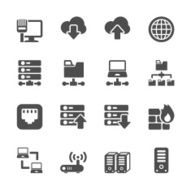 network and server icon set vector eps10