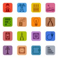 Colorful Electricity Icon Set