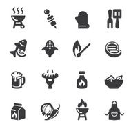 Barbecue Grill Silhouette icons