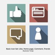 Basic Icon Set Like Home Page Comment Friends