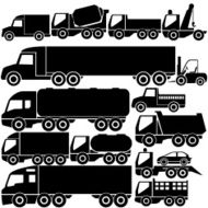 black color truck icons
