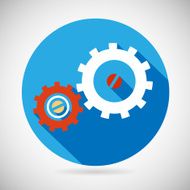Troubleshooting Symbol Gears Icon on Stylish Background Modern Flat Design