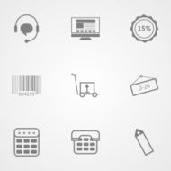 Contour vector icons for online store