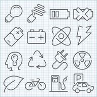 Vector clean ecology and energy icons set