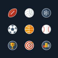Flat design sport icons