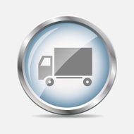Delivery Glossy Icon Vector Illustration