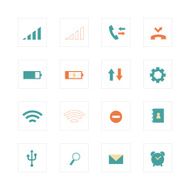 Mobile phone primary icons