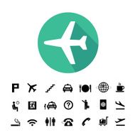 Airport icons set N3