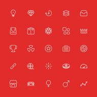 Set of thin icons Style lines Vector ui web app N4