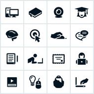 Black E-Learning Icons N2