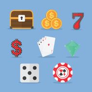 Set of Gambling &amp; Slot Machine Icons