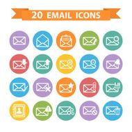 Flat Email icons set