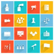 Elections icons white set N2
