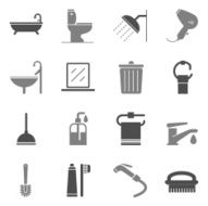 Bathroom Icons Gray Color