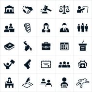 Black Law Crime and Justice Icons N2