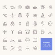 Transportation Outline Icons for web and mobile apps