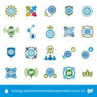 Ecology and environmental conservation vector icons set unusual