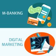 Concept of mobile banking digital marketing