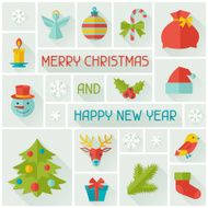 Merry Christmas and Happy New Year invitation card