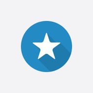 star Flat Blue Simple Icon with long shadow