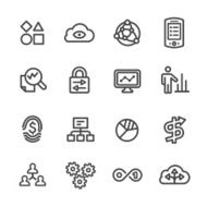 Big Data Icons - Line Series