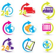 Postage and support related icons
