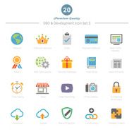 Set of Full Color SEO and Development icons 3