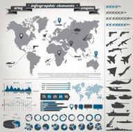 Army and weapons infographic elements