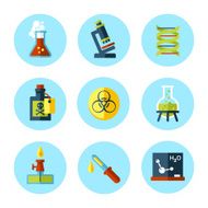 Vector chemistry icon set in modern flat style N2